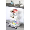 Simple Houseware 3-Tier Heavy Duty Metal Utility Rolling Cart, White