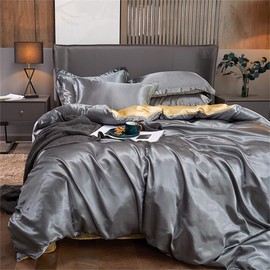 Michear Natural Mulberry Silk Pillowcase for Hair and Skin Health, Standard Size 48x74cm Silk Pillow Case, Soft Smooth Cooling Premium Grade Silk Pillow Covers for Sleeping (Silver)