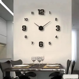 Frameless DIY Wall Clock for Living Room and Office – Decorative Wall Decals with Clock Mechanism for Modern Spaces