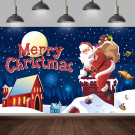 Minicloss Christmas Background for Photos Christmas Banner Decoration, 180 x 110 cm Christmas Background Banner Christmas Banner for Outdoor Indoor Wall Yard Christmas Party Decoration