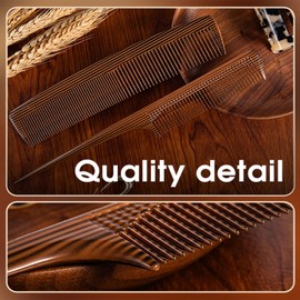 Auiremrti 4-piece Comb Set with Wood Grain, Fine Tooth Professional Hair Comb Set for Ladies and Gentlemen, Hairdresser Styling/Curling/Teasing/Parting/Moustache