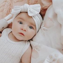 DRESHOW Pack of 10 Baby Hair Bands, Baby Girls' Nylon Headbands, Newborn Toddler Hair Bands and Bows Children's Hair Accessories