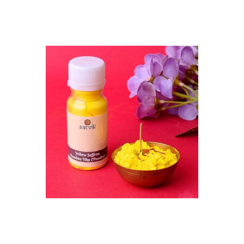 SATVIK Set of 2 Yellow Saffron Chandan Tikka Powder for