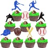 24 piezas de adornos para magdalenas de béisbol, jugadores de