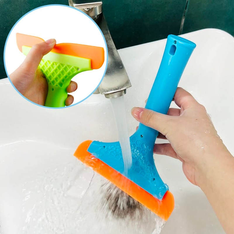 3 Pcs Flexible Silicone Squeegee, FineGood 5.9” Blade Window Squeegee