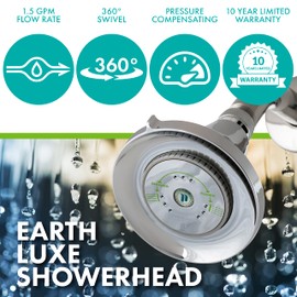 Niagara Conservation Earth Luxe High Efficiency 1.5 GPM Showerhead in Chrome, N3915CH