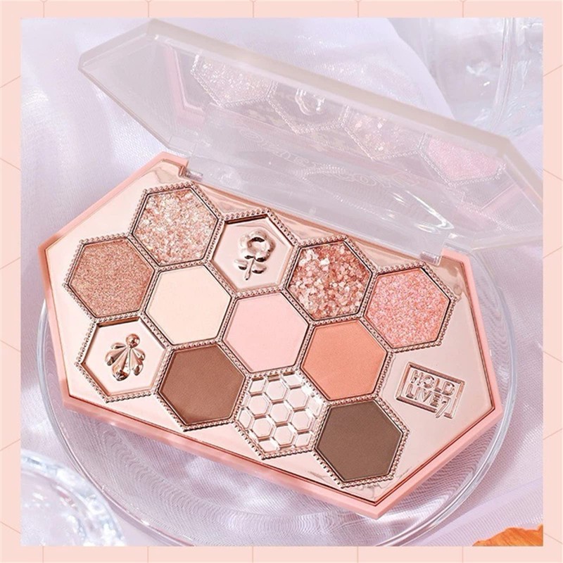 YAYAMIYA Cute Honeycomb Eyeshadow Palette, 12 Colors Makeup Palette, Honey