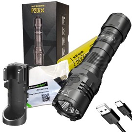 EdisonBright Nitecore P20iX 4000 Lumen USB Rechargeable Professional Tactical Flashlight, Battery Charging Cable