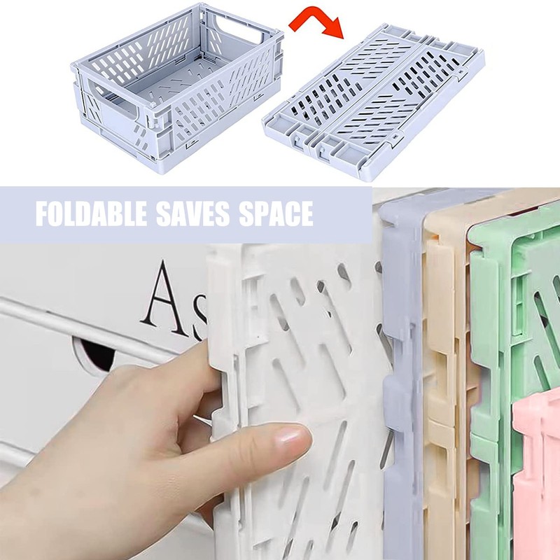Folding Box Plastic Folding Basket Foldable Pack of 5 Sturdy