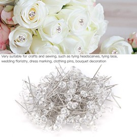TOPINCN 200 Alfileres de Cabeza de Diamante de Cristal, Alfileres de Ramo, Corsajes de Costura, Alfileres de Flores, Alfileres de Diamantes de Imitación Florales, Alfileres Decorativos