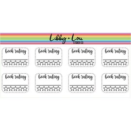 Book Rating Planner Sticker | Erin Condren | Happy Planner | Agenda | Calendar