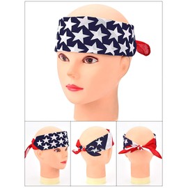 Maxdot American Flag Bandanas USA Flag Headband Kerchief Unisex Cowboy Bandanas Patriotic Accessories (6)