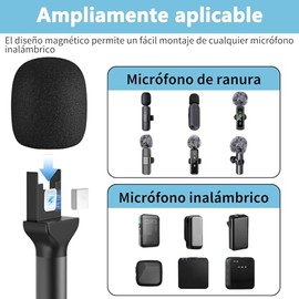 Soporte para Micrófono de Mano, Mango de Micrófono Lnalámbrico Reducción de Ruido Eficaz, Compatible con DJI Mic y RODE Wireless GO, Adecuado para Vlo