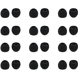 ALXCD Ear Tips for in-Ear Headphones, Small Size 12 Pairs Soft Silicon Earbuds Tips Eartips with 3.8mm Connector Hole, Fit Most in-Ear Earbuds(Inner Hole 3.8mm -4.8mm) 12 Pairs, Black S