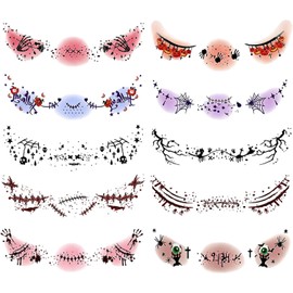 Faciales Con Purpurina 10 Piezas de Maquillaje Temporal Brillante para Parches Brillantes de Maquillaje Facial para Niños Adultos Carnaval Sesiones de Fotos