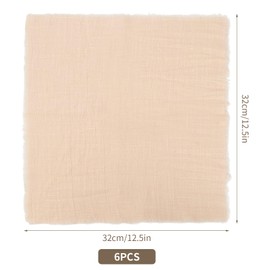 Litinliv Fabric Napkins, Washable Table Napkins, Cotton Napkins, Table Decoration Napkins Wedding Birthday, Fabric Napkins with Fringes 32 x 32 cm for Cafe Restaurant (Apricot Colours)