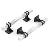 Lepatape 10 Pack 3 Inch White Marble Cabinet Pulls, Black