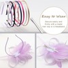 DRESHOW Fascinator Hats for Women Pillbox Hat with Veil Headband