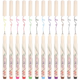 CHARSOCO 01 Micro Fine Point Pen Set - 12 Waterproof Archival Ink Colors, 0.25mm Fineliner Pens for Art Illustrations, Sketching, Anime, Manga, Technical Drawings & Scrapbooking