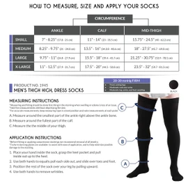 Truform Compression Socks, 20-30 Mmhg, Men's Dress Socks, Thigh High Over Knee Length Black, Pack of 1