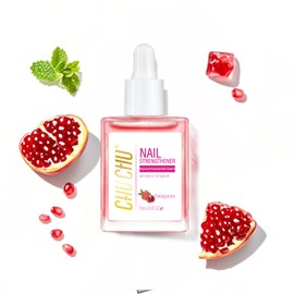 CHUCHU Nail Growth and Strengthener - Pomegranate Scent Nail Repair Moisturizing Treatment - Natural Jojoba Vitamin B & E Cuticle Oil for Dry Cracked Nails