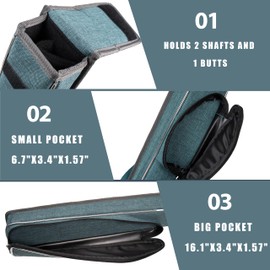 Collapsar Pool Cue Case Holds 1 Butt & 2 Shafts, Heavy Duty Pool Stick Case