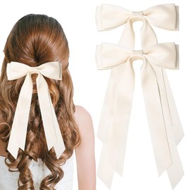 Ribbon Bow Hair Clips, 2Pcs Handmade Bows Barrettes Hair Bows Alligator Clips Ribbon Hair Accessories for Girls Toddlers Teens