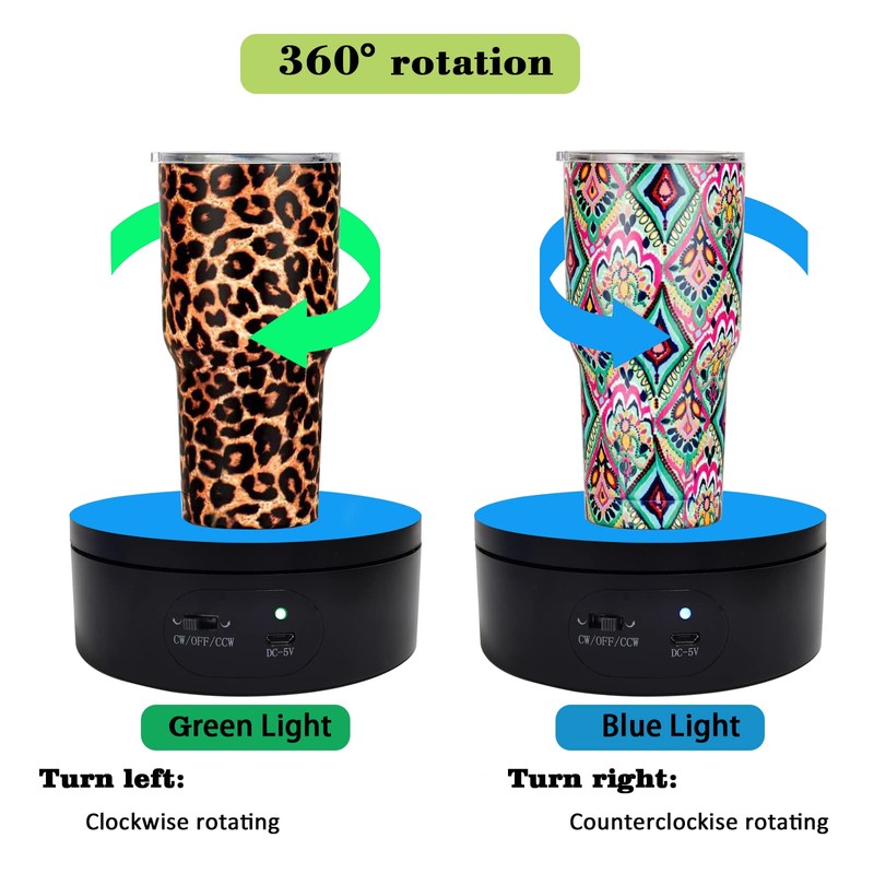 YVV Motorized Rotating Display Stand,Turner Cup Platform for Epoxy Glitter