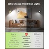 Battery Powered Wall Sconce Lights Set of Two: Gold Rechargeable