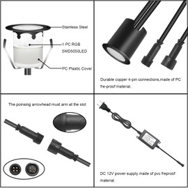 YZGWZLD Recessed LED Deck Lights Kits with Protecting Shell,20Pack Φ1.18 IP67 Waterproof 12V Low Voltage Embedded Step Stair Cool White Outdoor Landscape LED Lighting for Yard,Garden,Floor,Entryways