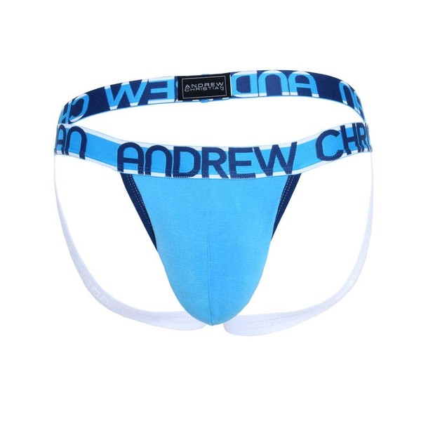 Andrew Christian CoolFlex Modal Jock w/ Show-It Blue, blue