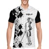PAGYMO Golf Shirts for Men Crazy Print Hawaiian Funny Mens