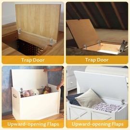 Chibery 10 Pack 170 Degree Soft Close Cabinet Hinges, Slow Smooth Hidden Frameless Hinge, Concealed Hardware Surface Mount Easy Installation, Lid Support Trap Door, Self Closing for Kitchen Cupboard