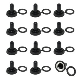 DGZZI 12PCS Toggle Switch Cover Waterproof Rubber Sleeve Black Button Switch Waterproof Cap Fit Boat and Marine Equipment and Off Road Vehicle