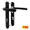 TSS Black UPVC Door Handle Pair Set, Sprung, 92mm PZ