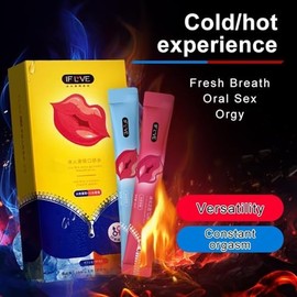 Lubricante Íntimo Saborizado, Efecto Frío y Calor, Sabor Menta y Fresa, Base Agua, 10 Sobres de 10ml