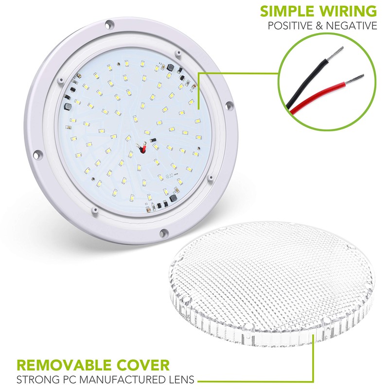 RV Trailer Camper 5th Wheel White 8.5" Round Scare Porch