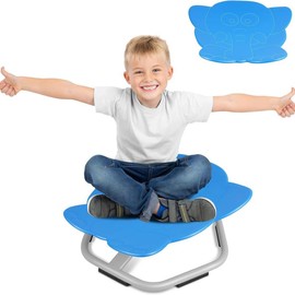 sensory spin chair for adults,Indoor Balancing Chair Kids Swivel Chair Sensory Toy ADHD Anxiety Tools,Body Coordination Balance Training:_Elephant Swivel Chair/Dark Blue