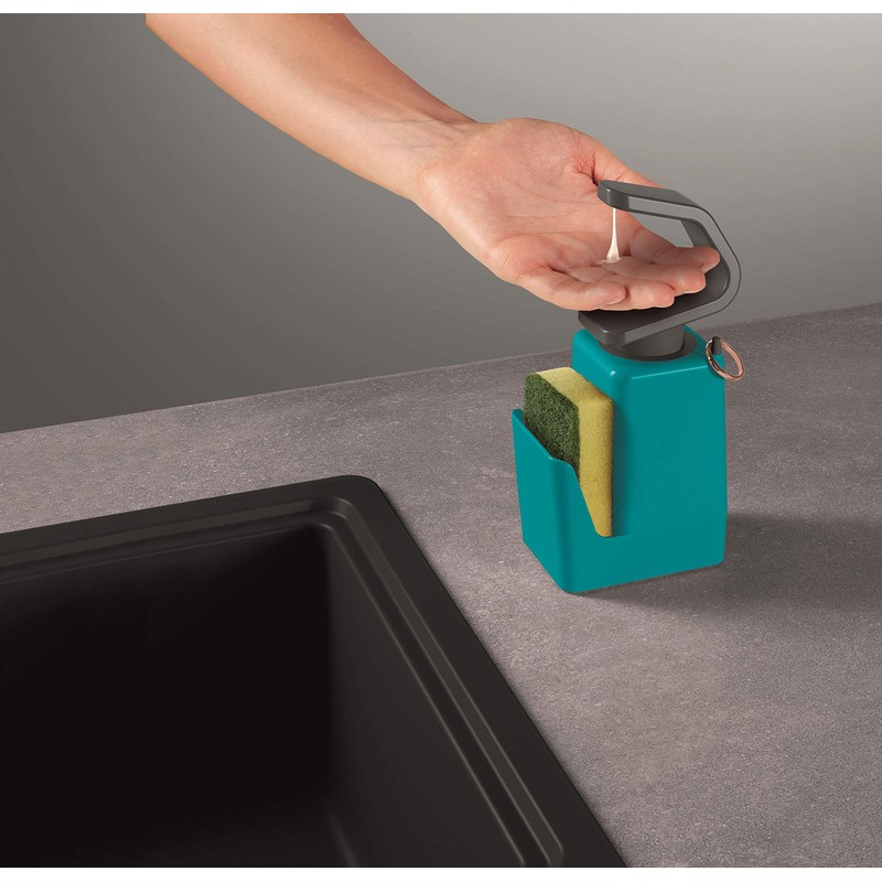 Metaltex Soap Dispenser, Plastic, Turquoise, 11 x 8 x 22