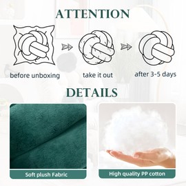 Wadser Short Plush Knot Ball Pillow, Waist Cushion Home Decoration Plush Throw Pillow Cushion for Sofa Car Office Decor, (Light Blue, 11.8x11.8)