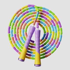 Beaded Speed Jump Rope Bamboo Shaped Handles Soft TPU Beads High Density Nylon Rope Perfect For Gym Outdoor Jumping Great for Rope Releases (Purple)