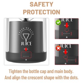 Buzveuya Portable Blender, Personal Smoothie Maker with 6 Blades, Rechargeable Mini Juicer Cup, 17 oz with Travel Lid for Outdoors, Camping, Office, Kitchen (Black)