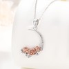 CRWENG Moon Flower Necklaces for Women Sterling Silver Rose Moon