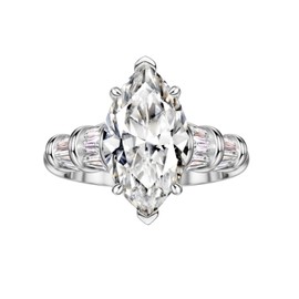 Michooyel S925 6ct Marquise Cut Cubic Zirconia Engagement Ring Wedding Promise Ring Sterling Silver Wedding Ring for Women