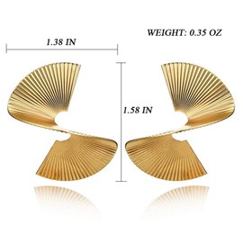 SZJYKF Gold Earrings for Women Exaggerated Statement Geometric Earrings Punk Stylish Sectored Twisted Earring Jewelry for Women and Girls
