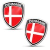 Skino EU 2 x 3D Gel Stickers Denmark Flag Badge
