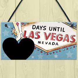 RED OCEAN CHALKBOARD Countdown To Holiday Sign Days Until Vegas Countdown Plaque Home Decor