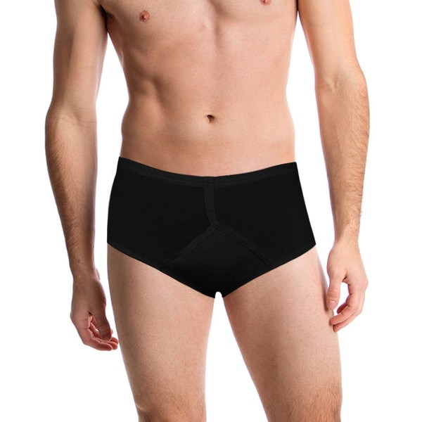 Incontinence Underwear for Men. White Men's Brief Fitted and Discrete High tech Fabric and Modern Cut Locks in Urine Incontinence