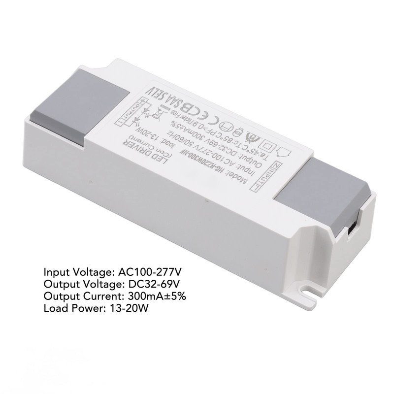 LED Power Supply Driver 13-20W 300mA AC 100‑277V to DC