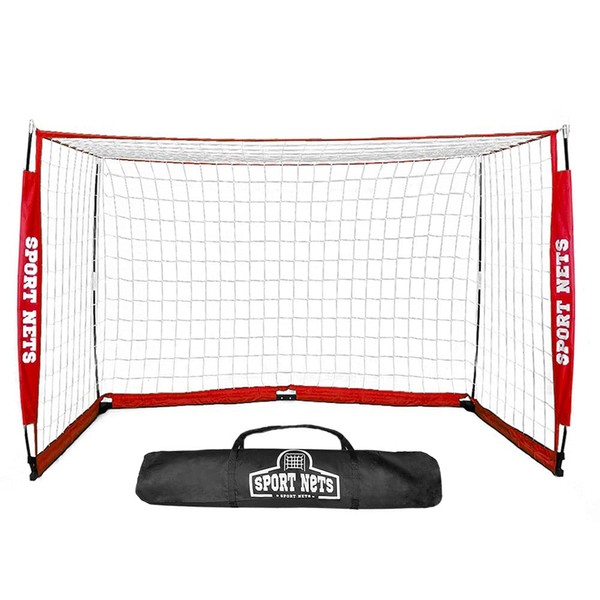 Full Size Soccer Goals for Backyard (8x4) with Carry Bag, Quick Set Up and Take Down - Strong 7 Ply Net, Built to Handle Powerful Shots - Develop Advanced Soccer Techniques and Finishing Moves